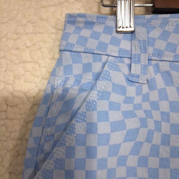 Hollister Pants Womens 13S Blue Checkered High-Rise Dad Pants Cargo Pockets - Picture 11 of 16